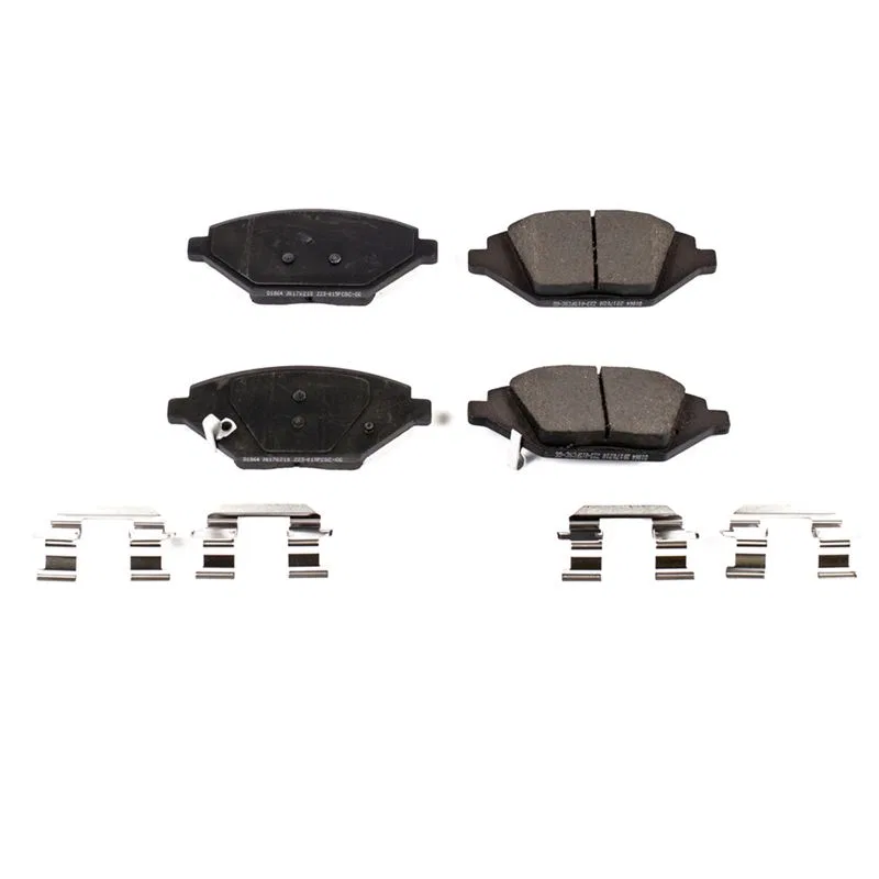 17-1864 – POWERSTOP Brake Pad, FMSI Number D1864 Ceramic Brake Pads Set Of 4 With Premium Stainless Steel Hardware